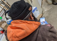 Man looking at dairy learning page on a smart phone