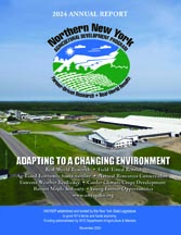 Report cover with panoramic view of a dairy farm in northern New York